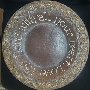 Home platter made to look like stoneware about 14" diameter brown